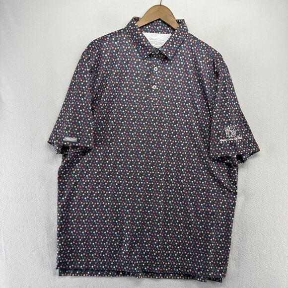 Straight Down Polo Shirt mens XL Gray Colorful Pool Ball Geometric Billiards - Picture 2 of 10